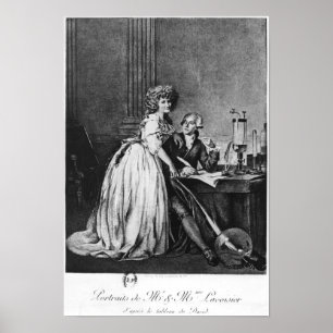 Poster Antoine Laurent Lavoisier and his wife