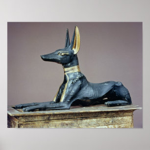 Poster Anubis, un dieu égyptien des morts d'un coffre