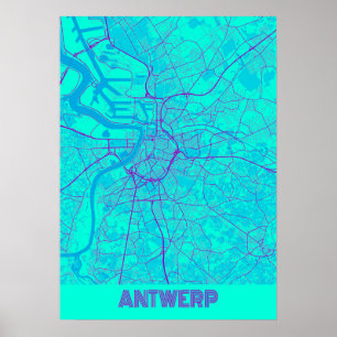 Poster Anvers - Belgique Galaxy City Map