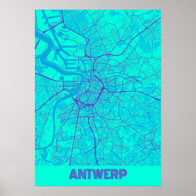 Poster Anvers - Belgique Galaxy City Map (Devant)