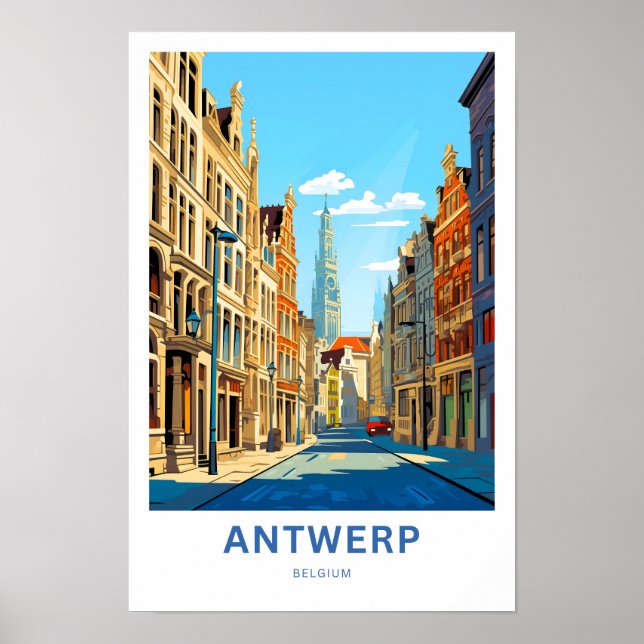 Poster Anvers Belgique Imprimer voyage (Devant)