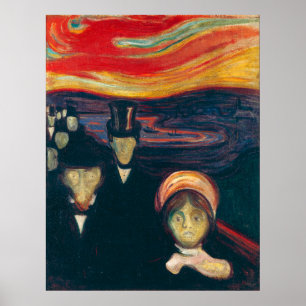 Poster Anxiété par Edvard Munch - Art Vintage
