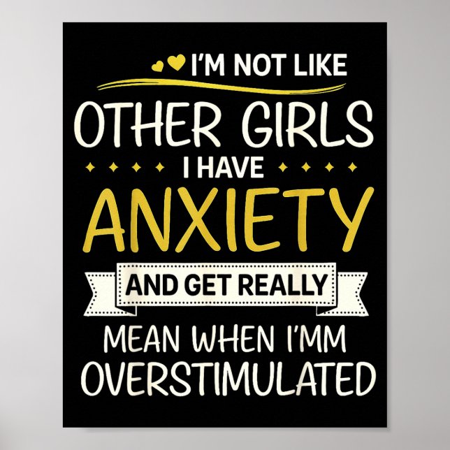 Poster Anxiety Humor For Women With Overstimulation  (Devant)