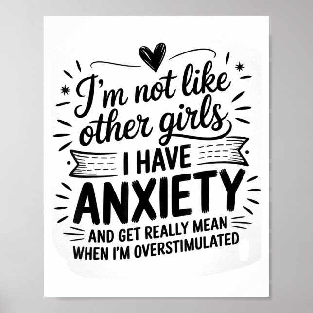 Poster Anxiety Humor For Women With Overstimulation  (Devant)