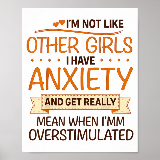 Poster Anxiety Humor For Women With Overstimulation  (Devant)