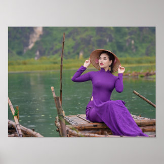 Poster Ao Dai Viêt Nam traditionnel