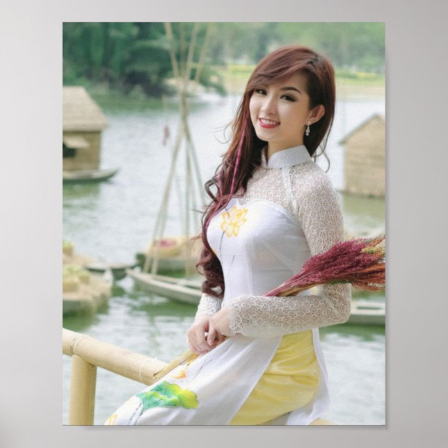 Poster Ao Dai Viêt Nam traditionnel (Devant)