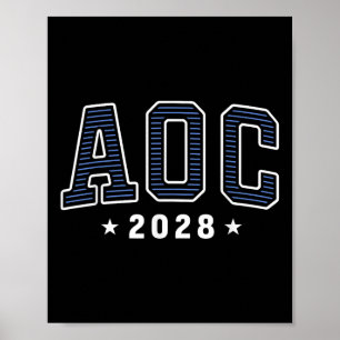 Poster Aoc 2028 Simple Preppy Varsity