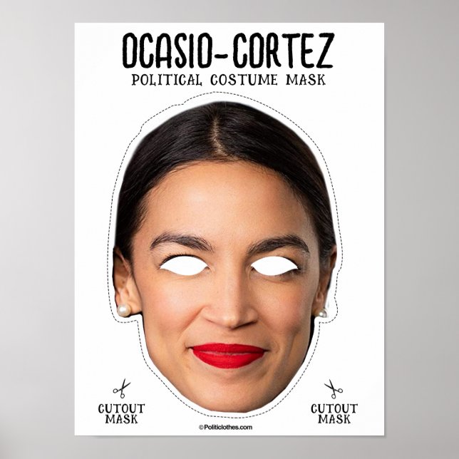 Poster AOC Alexandria Masque de costume Ocasio-Cortez (Devant)