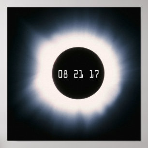 Poster Août 2017 Total Solar Eclipse in Black and White