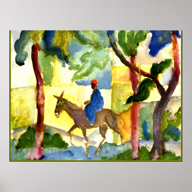 Poster Août Macke - Donkey Rider (Devant)