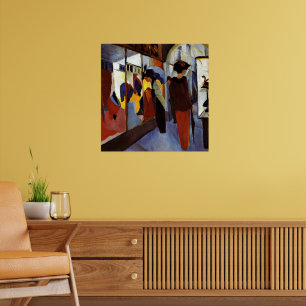 Poster août Macke peinture colorée, Fashion Shop,