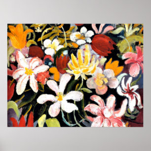 Poster Août Macke peinture, Tapis de fleurs