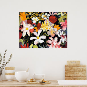 Poster Août Macke peinture, Tapis de fleurs