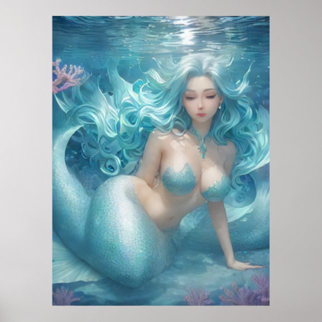 Poster *~* AP60 Déesse de l'eau Imaginaire Sirène de mer  (Devant)
