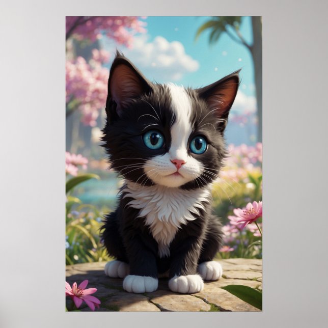Poster *~* AP68 2:3 Chat Feline Kitten Kitty Tropical (Devant)