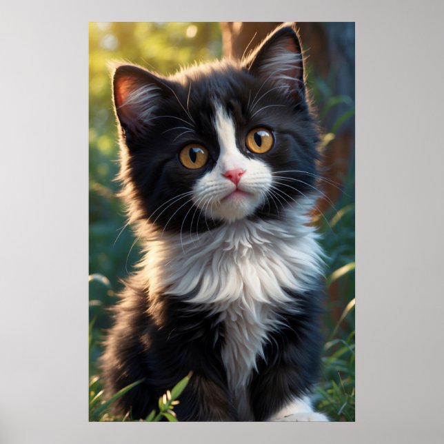 Poster *~* AP68 2:3 Chat Feline Kitty Kitty Black Sweet (Devant)