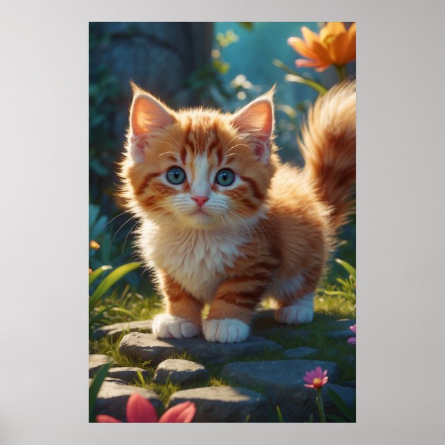 Poster *~* AP68 2:3 Kitten Organge Tabby Cute Sweet (Devant)