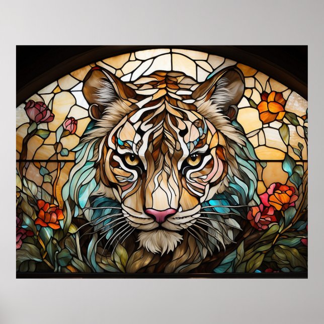 Poster *~* AP68 TIGER Tiré Verre brillant 5:4 Imaginaire (Devant)