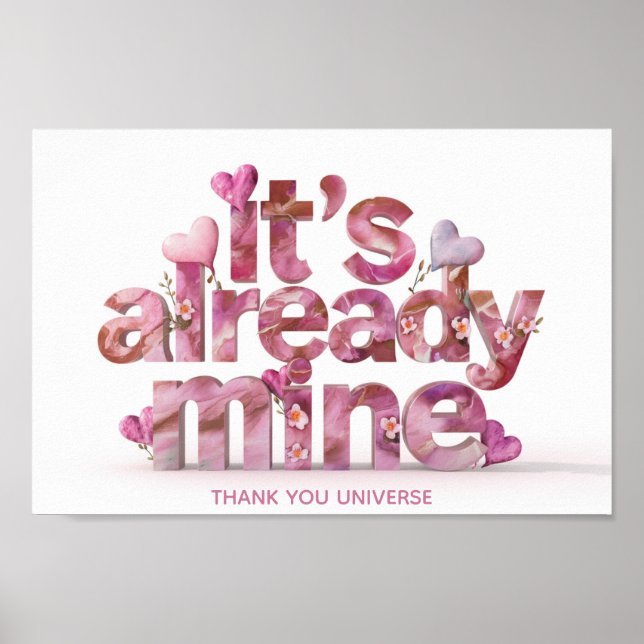 Poster *~* Ap85 Loi d'attraction Manifesting Cute (Devant)