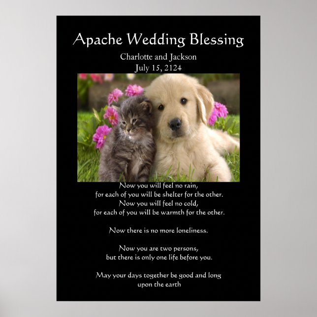 Poster Apache Mariage Bénédiction Animaux En Amour (Devant)