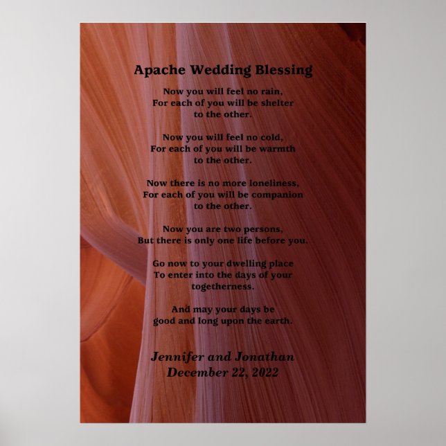 Poster Apache Mariage Bénédiction Canyon Photo 20x28 Matt (Devant)