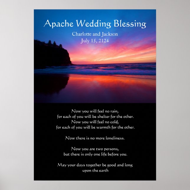 Poster Apache Mariage Bénédiction océan avec une île (Devant)