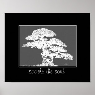 Poster apaisez la citation d'affiche de l'âme bonsai tree