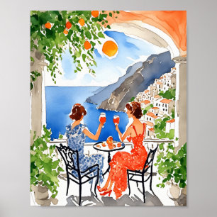 Poster Aperitivo en Aquarelle Amalfi