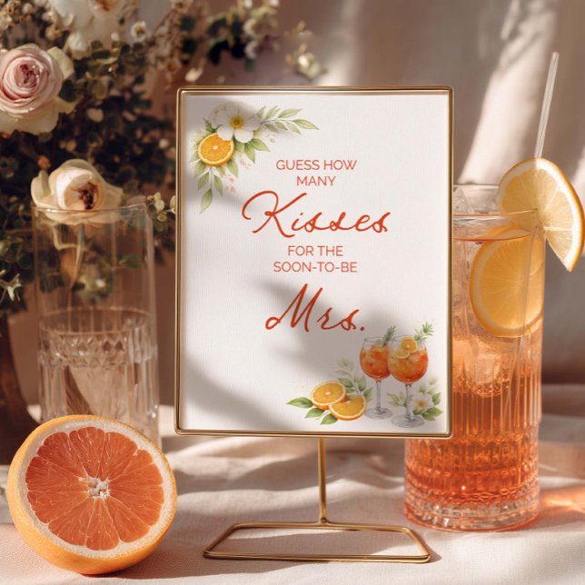 Poster Aperol Spritz Guess How Many Kisses (Créateur téléchargé)