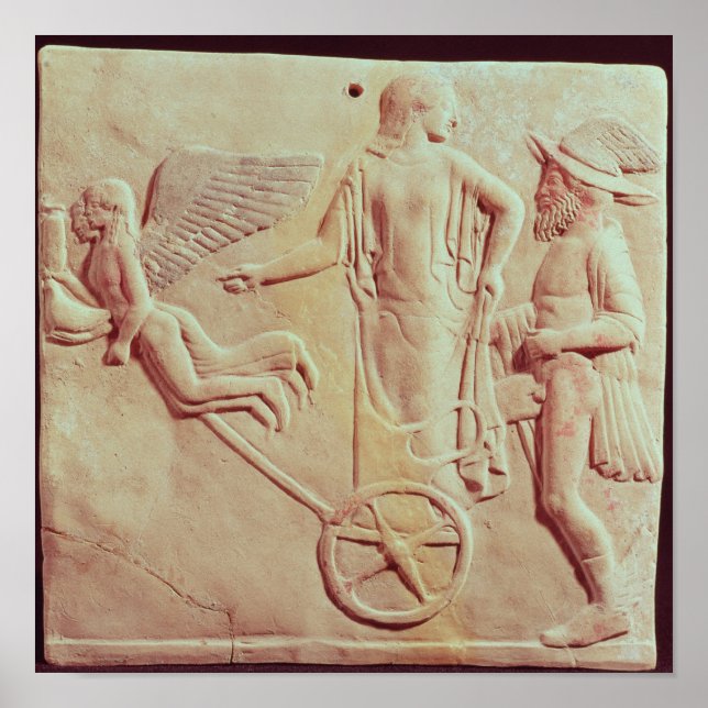 Poster Aphrodite et Hermes sur un char (Devant)