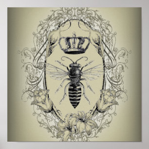 Poster apiculteur de paris steampunk reine d'abeille fran