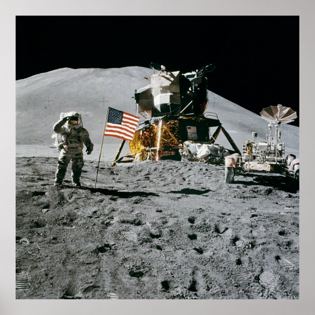 Poster Apollo 15, Homme sur la Lune. Grand tirage histori (Devant)