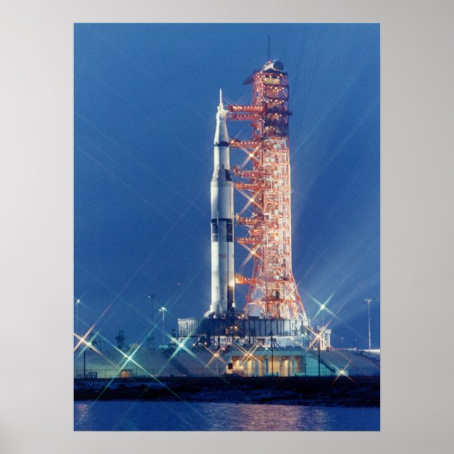 Poster Apollo 16 sur le panneau de lancement (Devant)