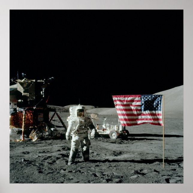 Poster Apollo 17 Débarquement lunaire (Devant)