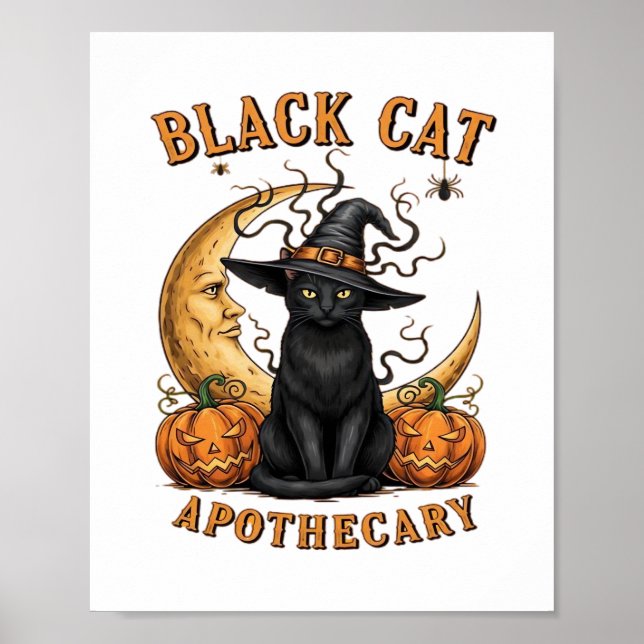 Poster Apothecaire de chat noir - Lune de cuisine d'Hallo (Devant)