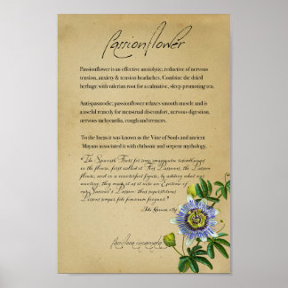 Poster Apothécaire de plantes : Passionflower | Poste bot