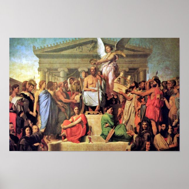 Poster Apothéose De Homer Par Ingres Jean Auguste Dominiq (Devant)