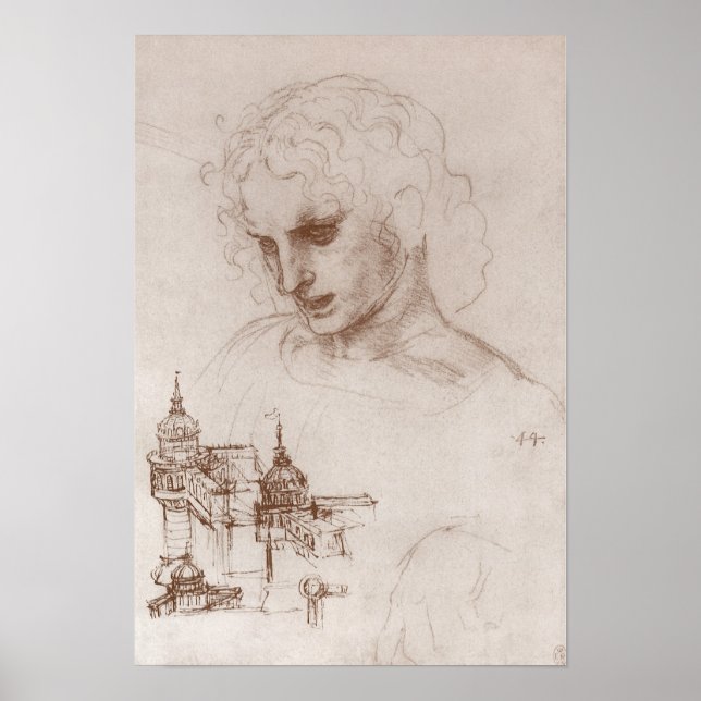 Poster Apôtre Jacobus Château de Sforza, Léonard de Vinci (Devant)