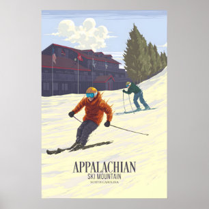 Poster Appalachian Ski Mountain Caroline du Nord États-Un