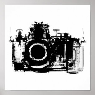 POSTER APPAREIL PHOTO DE LA VISION X-RAY - NOIR ET BLANC