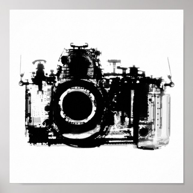 POSTER APPAREIL PHOTO DE LA VISION X-RAY - NOIR ET BLANC (Devant)