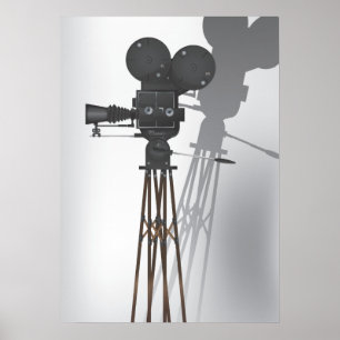 Poster Appareil photo vintage Hollywood