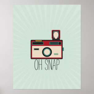 Poster Appareil photo vintage Retro Look Oh Snap