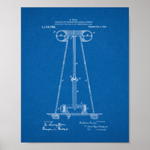 Poster Appareil Tesla Pour Transmettre De L'Énergie Élect