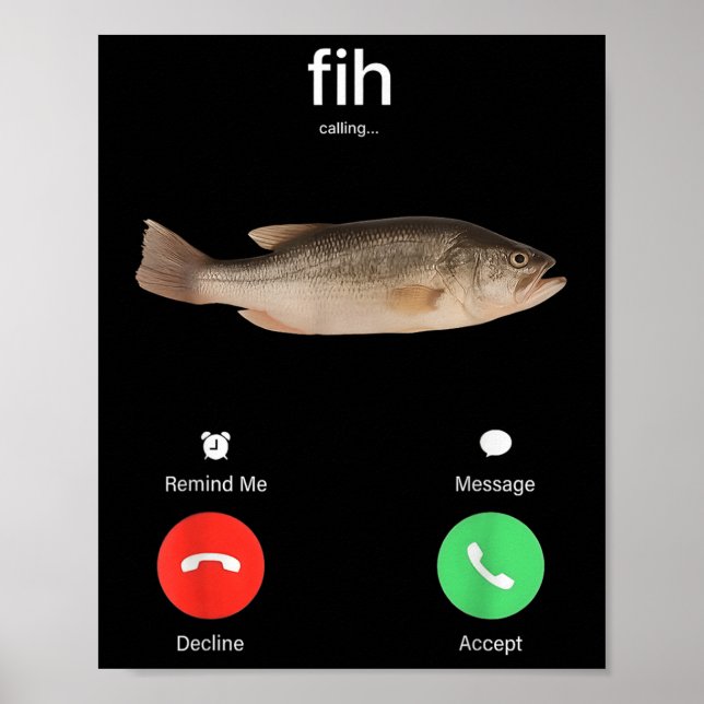 Poster Appel Fih Me Rappeler Message Refuser Accepter Tél (Devant)