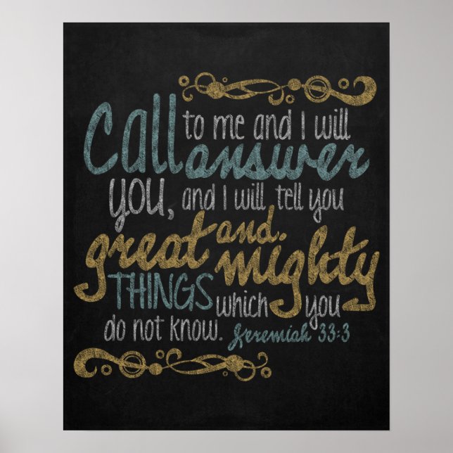 Poster Appelle-moi Chalkboard Art (Devant)