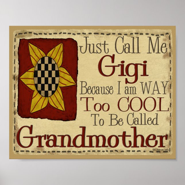 Poster Appelle-moi Gigi Je suis trop Cool pour grand-mère (Devant)