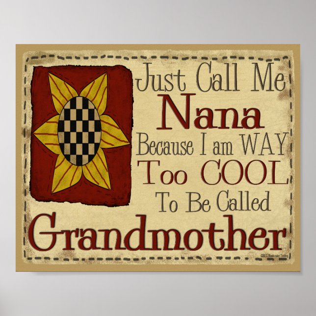 Poster Appelle-moi Nana Je suis trop Cool pour grand-mère (Devant)