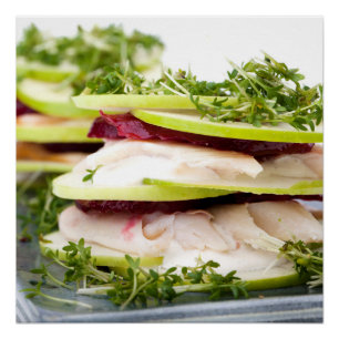 Poster Apple and trout appetizer